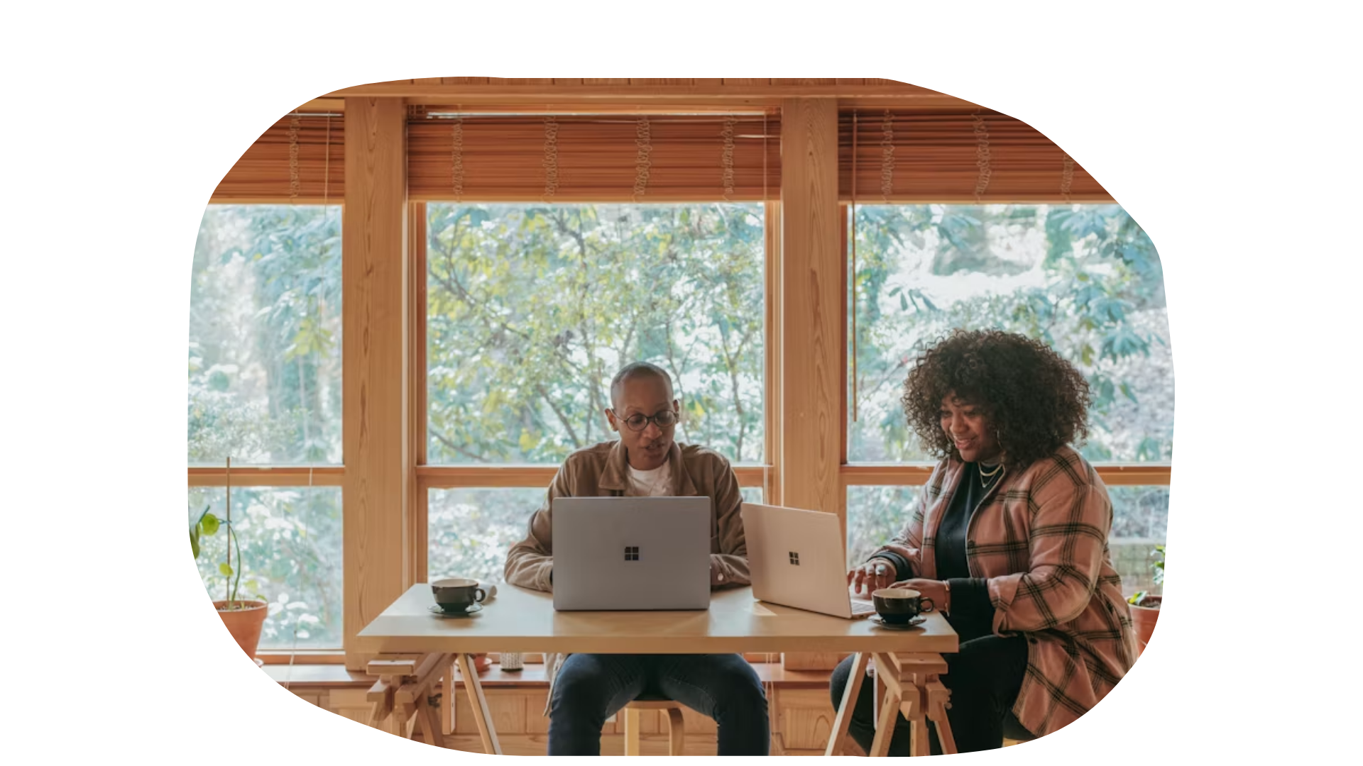 Two People Working